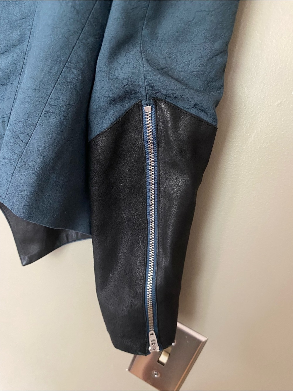 HELMUT LANG Perma Jacquard Sleeve Combo Jacket Two-Tone Draped Blazer Size 0 - Picture 10 of 14